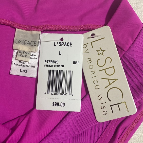 L*SPACE Women's FRENCH BOTTOM BITSY Cut Ribbed Bikini Bottom Size L - Picture 5 of 6